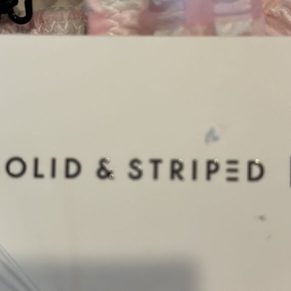 SOLID & STRIPED CHARLOTTE BIKINI BOTTOMS PINK & WHITE GINGHAM SIZE LARGE NWT - Picture 3 of 5